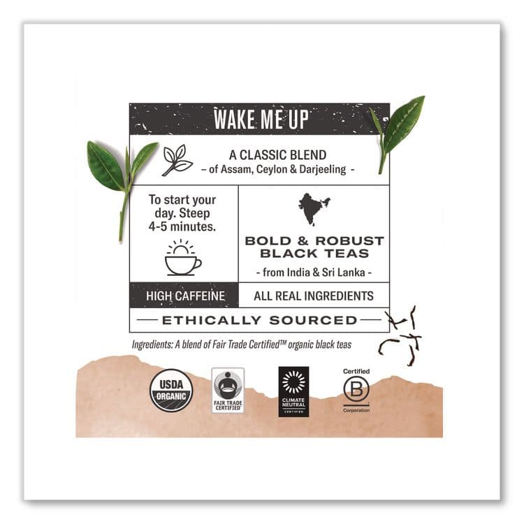 NUMI Organic Teas and Teasans, 1.4 oz, Breakfast Blend, 18/Box (NUM10220) thumbnail 3