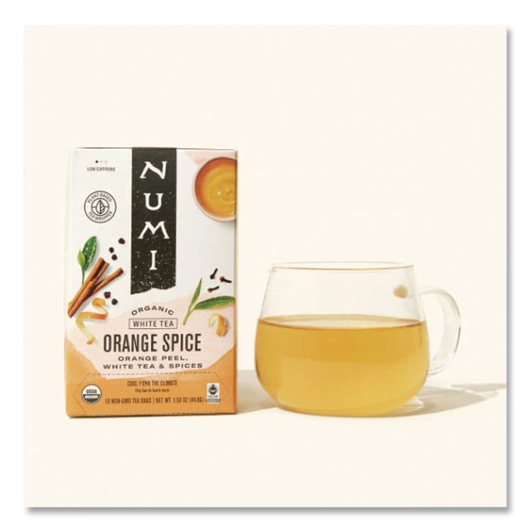 NUMI Organic Teas and Teasans, 1.58 oz, White Orange Spice, 16/Box (NUM10240) thumbnail 2