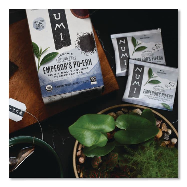NUMI Organic Teas and Teasans, 0.125 oz, Emperor's Puerh, 16/Box (NUM10350) thumbnail 4