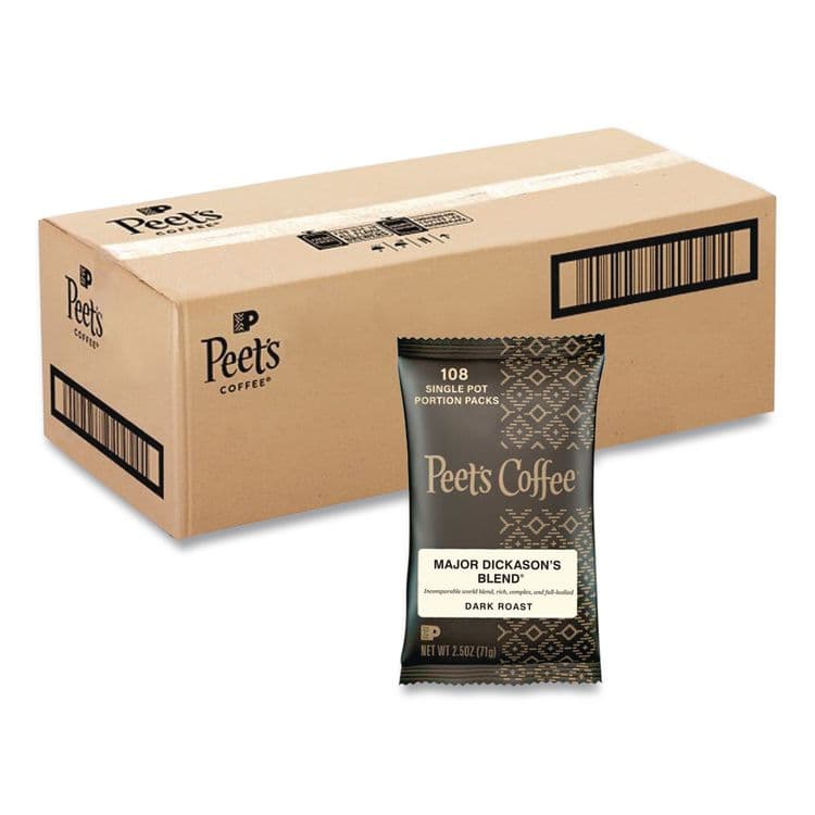 PEETS Coffee Portion Packs, Major Dickason's Blend, 2.5 oz Frack Pack, 18/Box (PEE504916)