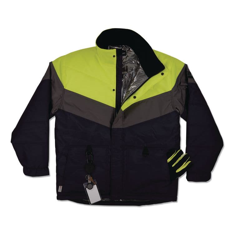 TENACIOUS HOLDINGS, . N-Ferno 6464 Insulated Freezer Jacket with AmpliFIRE Heat Reflective Lining, 5X-Large, Navy (EGO41139) thumbnail 4