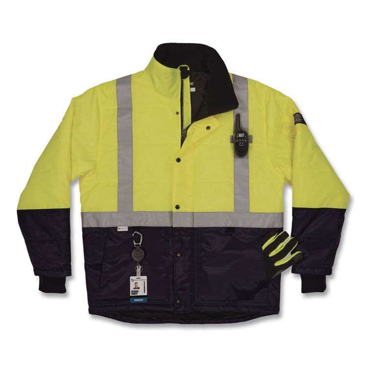 TENACIOUS HOLDINGS, . N-Ferno 6478 Class 2 Hi-Vis Freezer Jacket, Small, Lime (EGO41272) thumbnail 3