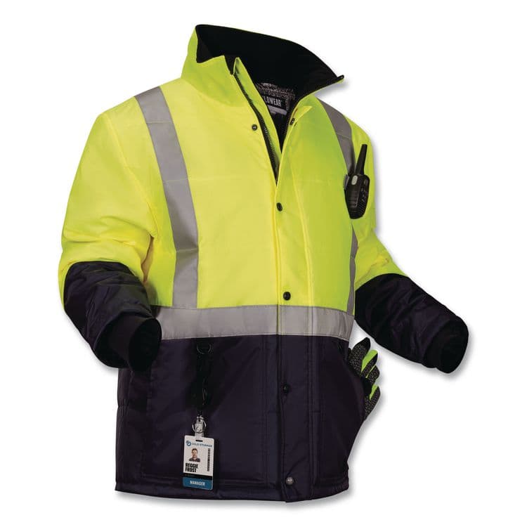 TENACIOUS HOLDINGS, . N-Ferno 6478 Class 2 Hi-Vis Freezer Jacket, Large, Lime (EGO41274) thumbnail 2