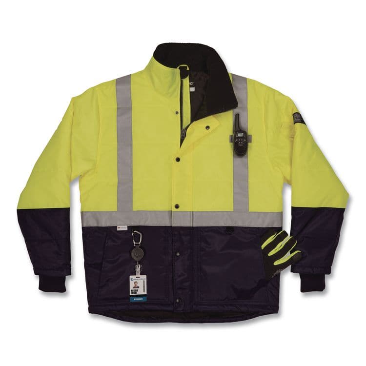 TENACIOUS HOLDINGS, . N-Ferno 6478 Class 2 Hi-Vis Freezer Jacket, 2X-Large, Lime (EGO41276) thumbnail 3