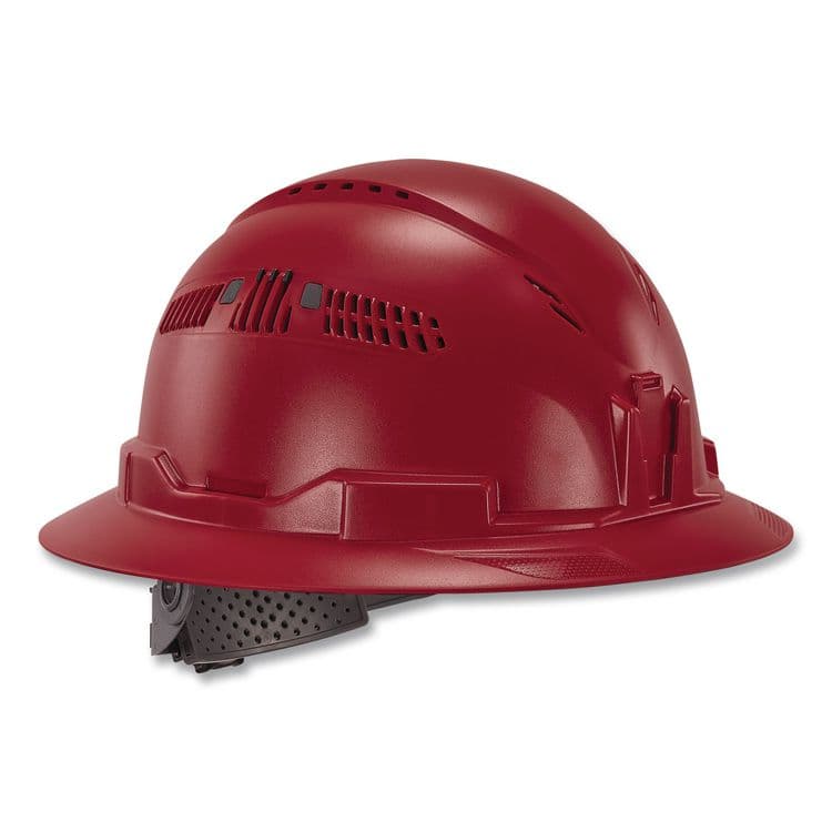 TENACIOUS HOLDINGS, . Skullerz 8964 Full Brim Class C Safety Helmet, 6-Point Ratchet Suspension, Red (EGO60564)