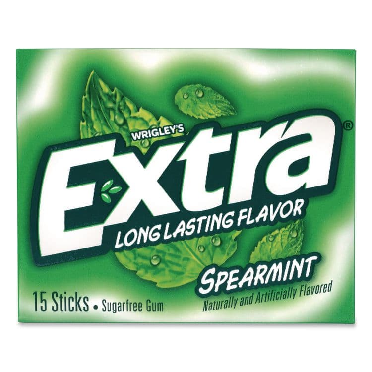 THE WRIGLEY COMPANY Extra Spearmint Sugar-Free Gum, Spearmint, 15 Sticks/Pack, 10 Packs/Carton (GRR22002638) thumbnail 3