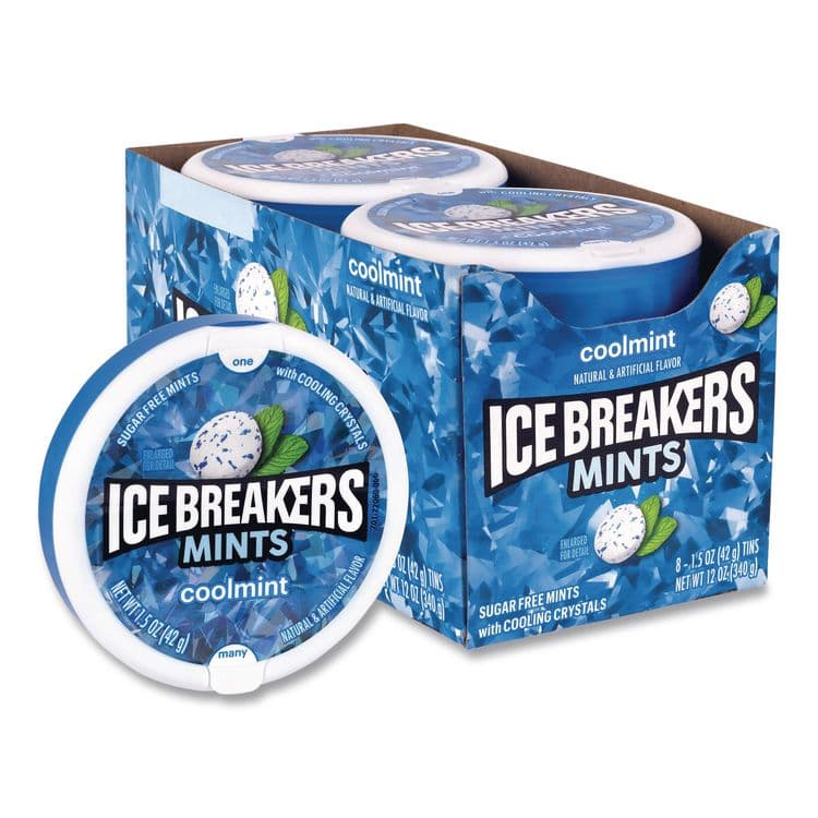 THE HERSHEY COMPANY Sugar-Free Cool Mints, Coolmint, 1.5 oz Tin, 8 Tins/Carton (GRR22002642)