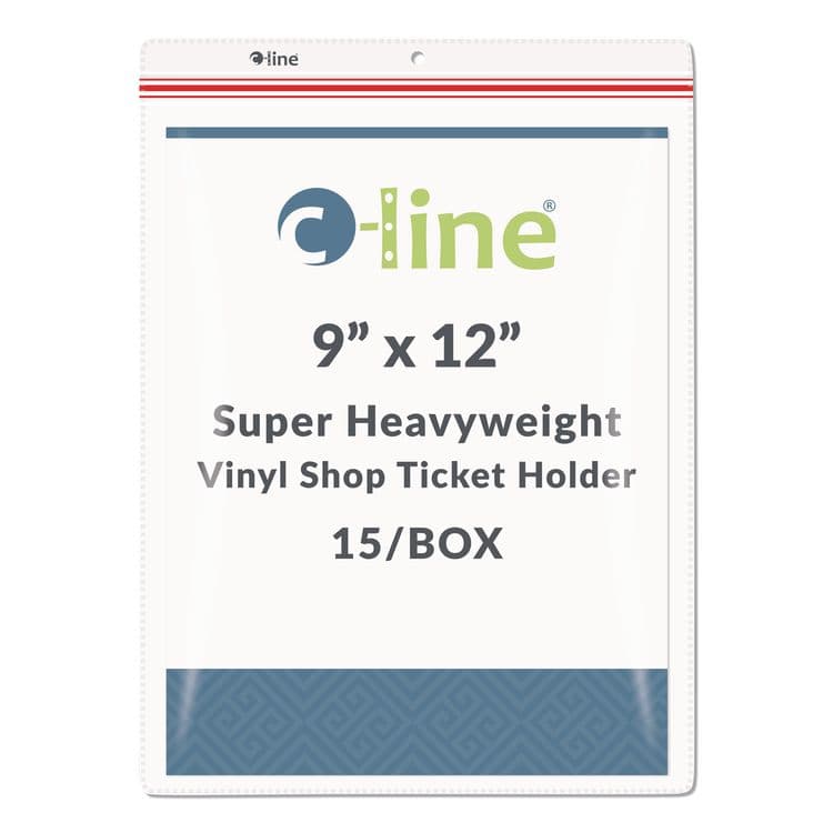 C-LINE PRODUCTS, Industrial Zipper Seal Shop Ticket Holders, Super Heavy-Duty, Top Load 9 x 12 Insert, Clear Front, 15/Box (CLI82912)