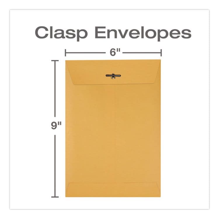 QUALITY PARK PRODUCTS Clasp Envelope, 32 lb Bond Weight Kraft, #1, Square Flap, Clasp/Gummed Closure, 6 x 9, Brown Kraft, 100/Box (QUA37755) thumbnail 3