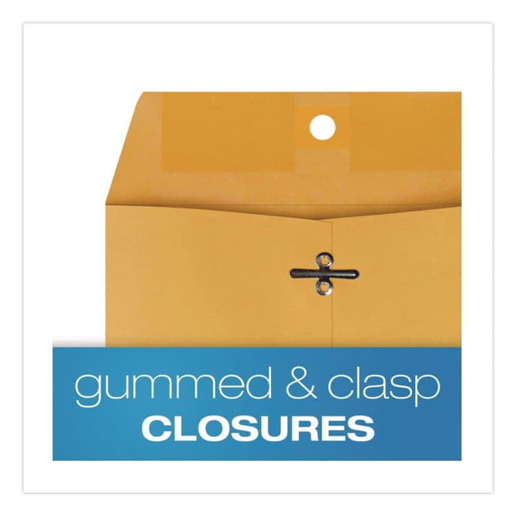 QUALITY PARK PRODUCTS Clasp Envelope, 32 lb Bond Weight Kraft, #1 3/4, Square Flap, Clasp/Gummed Closure, 6.5 x 9.5, Brown Kraft, 100/Box (QUA37763) thumbnail 4