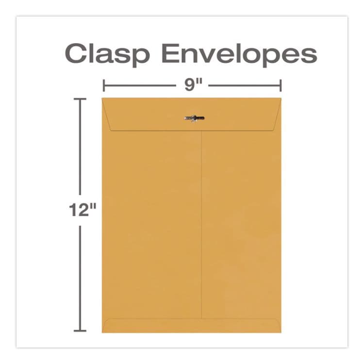 QUALITY PARK PRODUCTS Clasp Envelope, 32 lb Bond Weight Kraft, #10 1/2, Square Flap, Clasp/Gummed Closure, 9 x 12, Brown Kraft, 100/Box (QUA37790) thumbnail 4