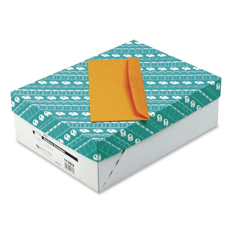 QUALITY PARK PRODUCTS Kraft Envelope, #11, Commercial Flap, Gummed Closure, 4.5 x 10.38, Brown Kraft, 500/Box (QUA11362) thumbnail 2