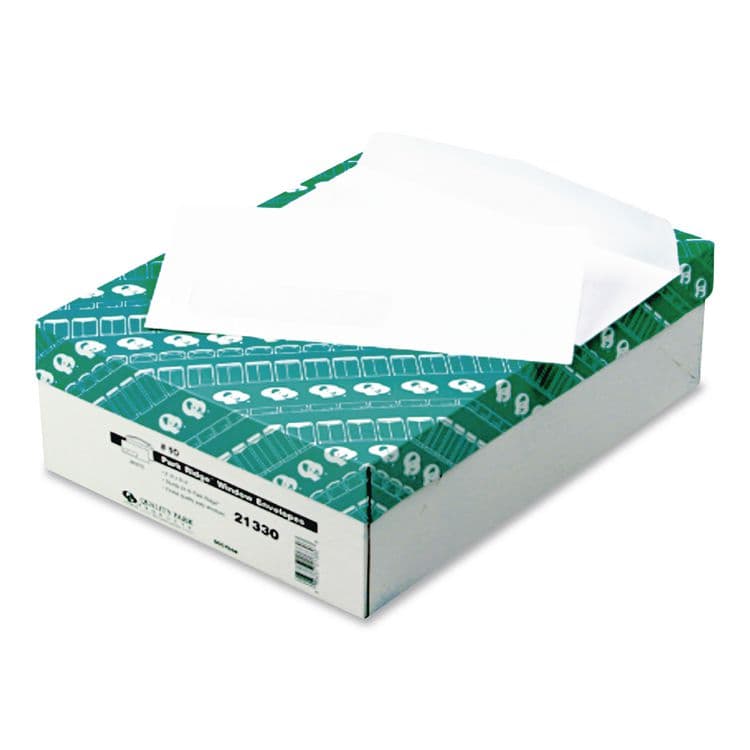 QUALITY PARK PRODUCTS Park Ridge Embossed Executive Envelope, Address Window, #10, Commercial Flap, Gummed Closure, 4.13 x 9.5, White, 500/Box (QUA21330) thumbnail 2