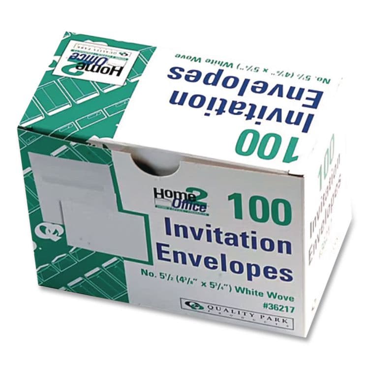 QUALITY PARK PRODUCTS Greeting Card/Invitation Envelope, A-2, Square Flap, Gummed Closure, 4.38 x 5.75, White, 100/Box (QUA36217) thumbnail 4