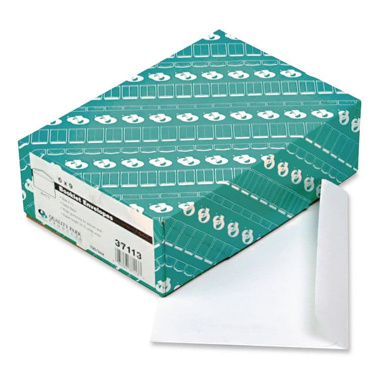 QUALITY PARK PRODUCTS Open-Side Booklet Envelope, #6 1/2, Hub Flap, Gummed Closure, 6 x 9, White, 100/Box (QUA37113) thumbnail 2