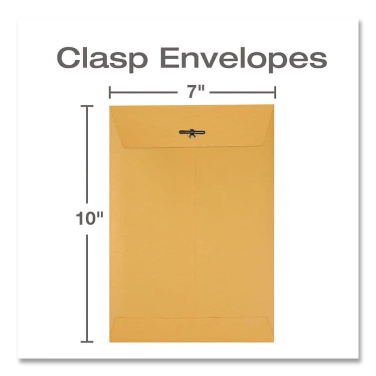 QUALITY PARK PRODUCTS Clasp Envelope, 28 lb Bond Weight Kraft, #68, Square Flap, Clasp/Gummed Closure, 7 x 10, Brown Kraft, 100/Box (QUA37868) thumbnail 2