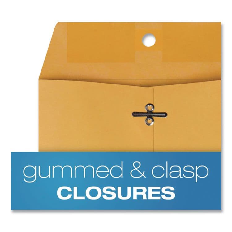 QUALITY PARK PRODUCTS Clasp Envelope, 28 lb Bond Weight Kraft, #68, Square Flap, Clasp/Gummed Closure, 7 x 10, Brown Kraft, 100/Box (QUA37868) thumbnail 3