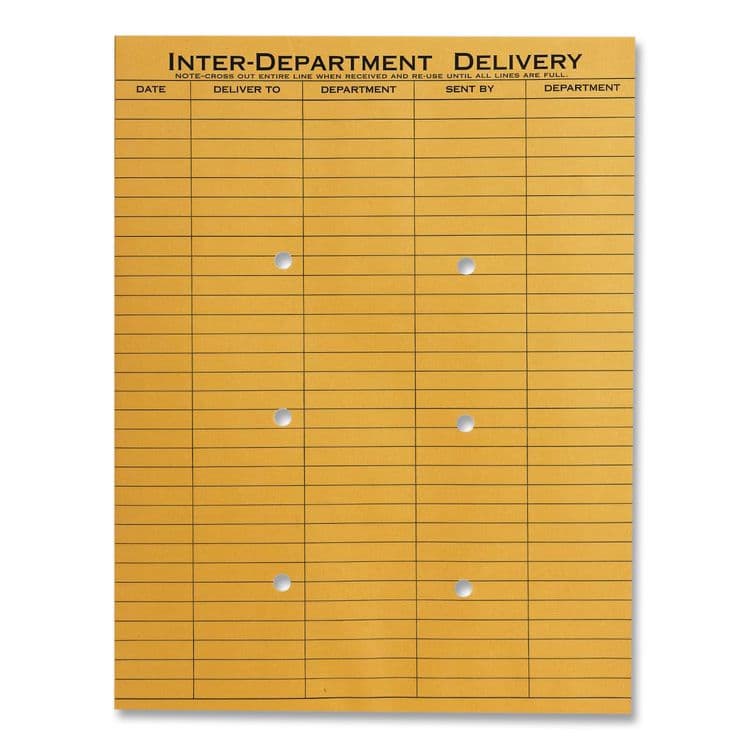 QUALITY PARK PRODUCTS Brown Kraft Resealable Redi-Tac Interoffice Envelope, #97, One-Sided Five-Column Format, 10 x 13, Brown Kraft, 100/Box (QUA63664) thumbnail 3