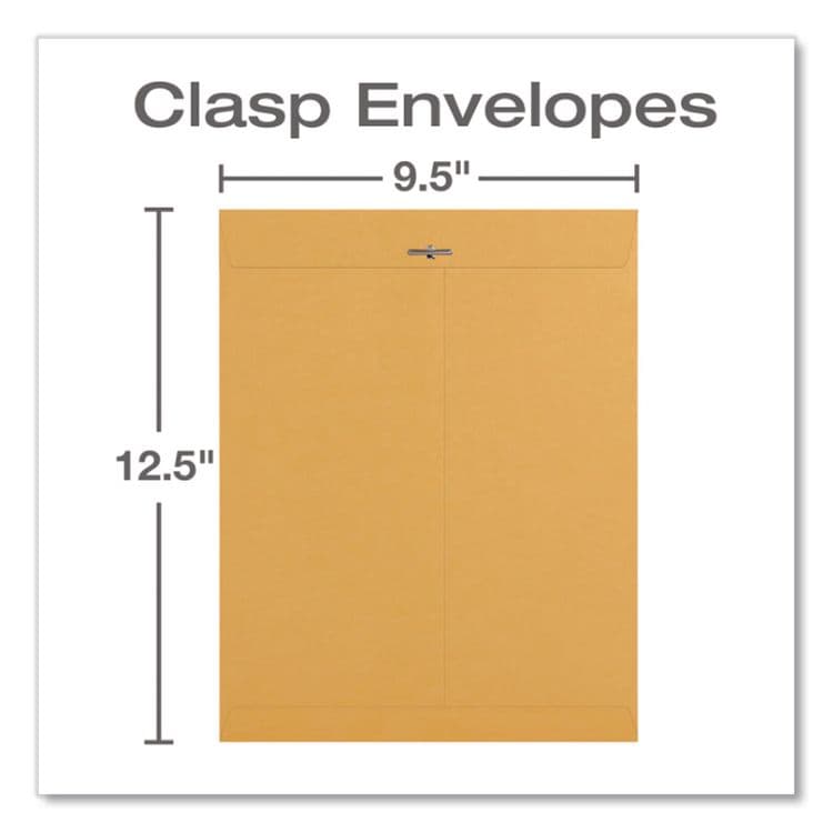 QUALITY PARK PRODUCTS Clasp Envelope, 28 lb Bond Weight Kraft, #93, Square Flap, Clasp/Gummed Closure, 9.5 x 12.5, Brown Kraft, 100/Box (QUA37893) thumbnail 3