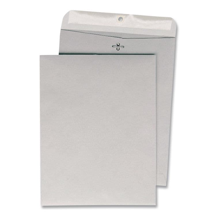QUALITY PARK PRODUCTS Clasp Envelope, 28 lb Bond Weight Kraft, #97, Square Flap, Clasp/Gummed Closure, 10 x 13, Executive Gray, 100/Box (QUA38597) thumbnail 3