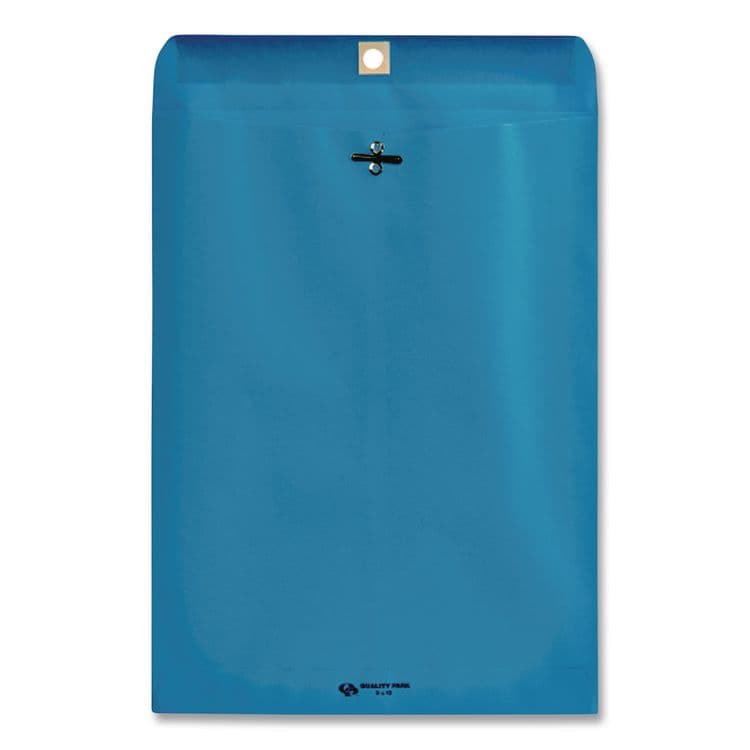 QUALITY PARK PRODUCTS Clasp Envelope, 28 lb Bond Weight Kraft, #90, Square Flap, Clasp/Gummed Closure, 9 x 12, Blue, 10/Pack (QUA38737) thumbnail 3