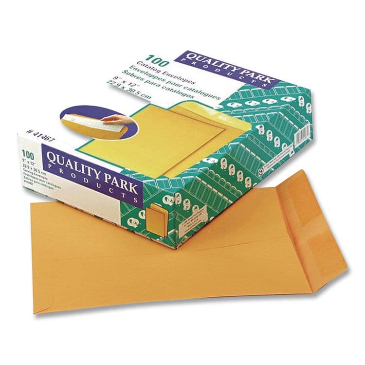 QUALITY PARK PRODUCTS Catalog Envelope, 28 lb Bond Weight Kraft, #10 1/2, Square Flap, Gummed Closure, 9 x 12, Brown Kraft, 100/Box (QUA41467) thumbnail 2