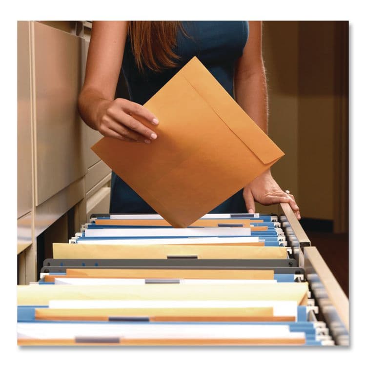 QUALITY PARK PRODUCTS Catalog Envelope, 28 lb Bond Weight Kraft, #13 1/2, Square Flap, Gummed Closure, 10 x 13, Brown Kraft, 250/Box (QUA41665) thumbnail 4