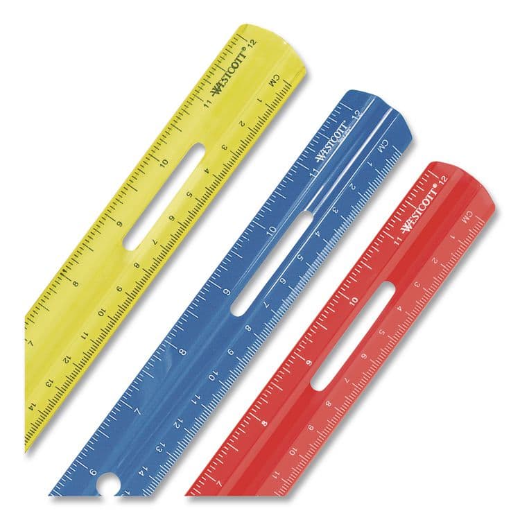 ACME UNITED CORPORATION Plastic Ruler, Standard/Metric, 12" Long, Randomly Assorted Colors (ACM10526) thumbnail 3
