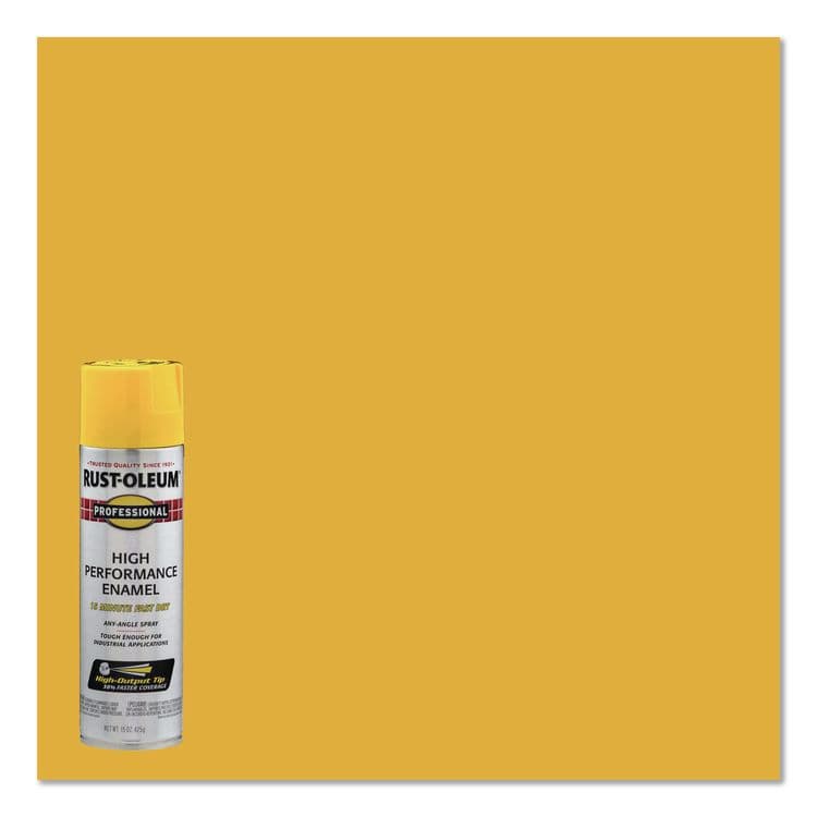 RUST-OLEUM CORPORATION Professional Spray Paint, Gloss Yellow, 15 oz Aerosol Can, 6/Carton (RST7543838CT) thumbnail 3