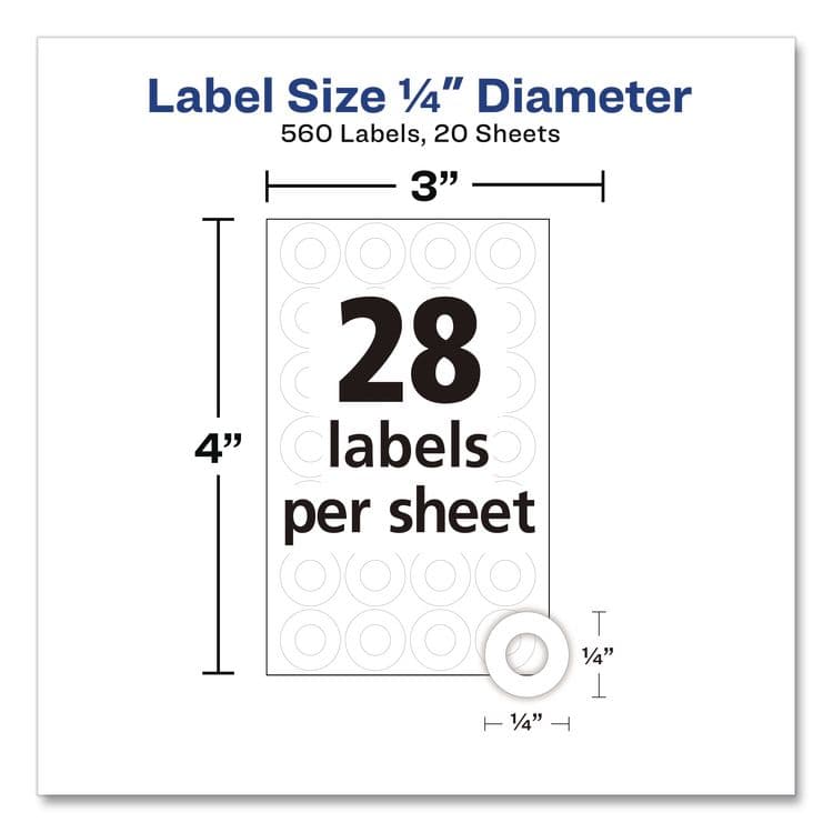AVERY PRODUCTS CORPORATION Hole Reinforcement Labels, 0.25 dia, White, 560/Pack (AVE6734) thumbnail 4