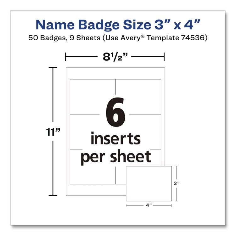 AVERY PRODUCTS CORPORATION Clip-Style Name Badge Kit, Clear, 3 x 4 Insert, 50 Badges/Box, 5 Boxes/Carton (AVE74536) thumbnail 2