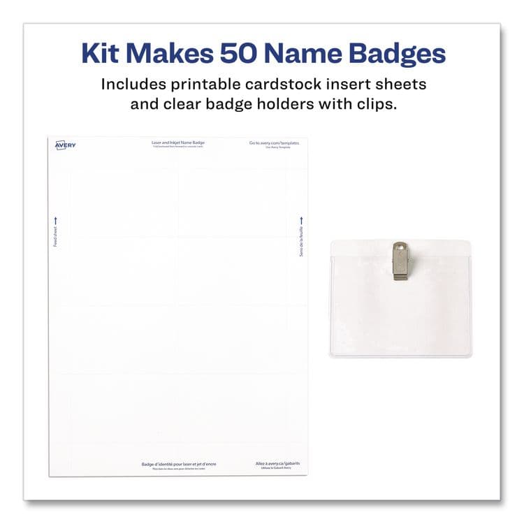 AVERY PRODUCTS CORPORATION Clip-Style Name Badge Kit, Clear, 3 x 4 Insert, 50 Badges/Box, 5 Boxes/Carton (AVE74536) thumbnail 4