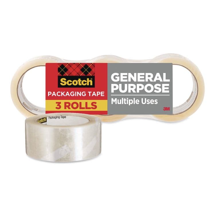 3M/COMMERCIAL TAPE DIV. 3350 General Purpose Packaging Tape, 3" Core, 1.88" x 54.6 yds, Clear, 3 Rolls/Pack (MMM70005057636)