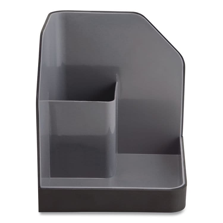 ADVANTUS CORPORATION Fusion Plastic Corner Desktop Supplies Organizer, 2 Compartments, 6.67 x 7.4 x 6.67, Gray/Black, Plastic (AVT38338) thumbnail 2