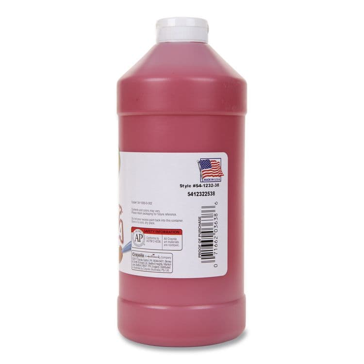 BINNEY & SMITH / CRAYOLA Premier Tempera Paint, Red, 32 oz Bottle (CYO541232038) thumbnail 2