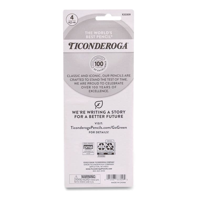 DIXON TICONDEROGA CO. Ticonderoga My First Wooden Pencil, HB (#2), Black Lead, Yellow Barrel, 4/Pack (DIX33309) thumbnail 2