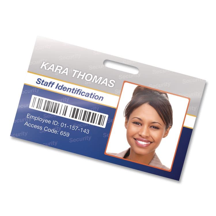 FELLOWES MFG. CO. Self-Adhesive Laminating Pouches, With Badge Clips, 5 mil, 3.88 x 2.63, Gloss Clear, 5/Pack (FEL5220701) thumbnail 3