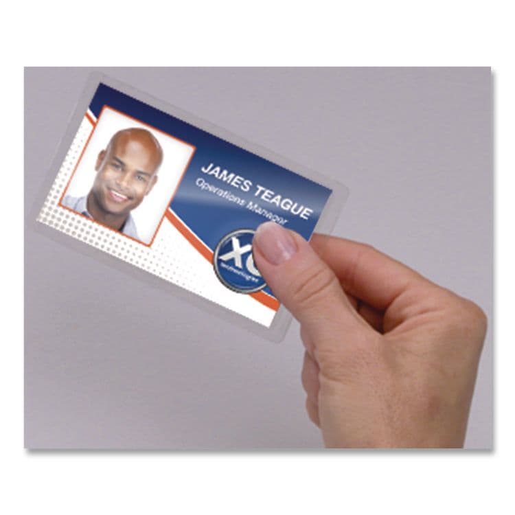 FELLOWES MFG. CO. Self-Adhesive Laminating Pouches, With Badge Clips, 5 mil, 3.88 x 2.63, Gloss Clear, 5/Pack (FEL5220701) thumbnail 4