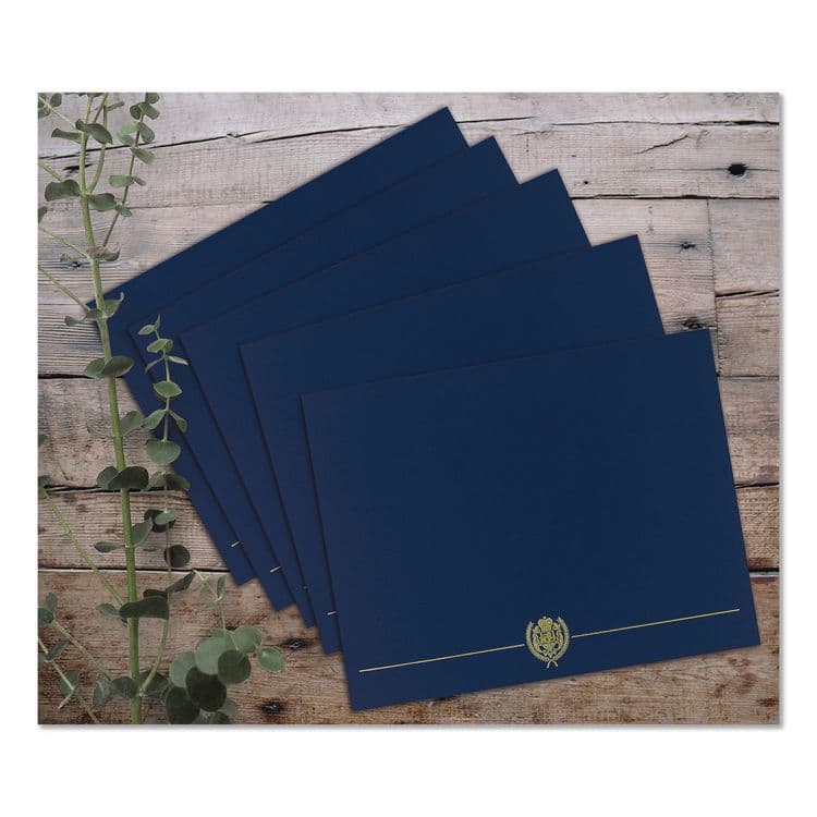COSCO Classic Crest Certificate Covers, 9.38 x 12, Navy, 4/Pack (GRP903115) thumbnail 3