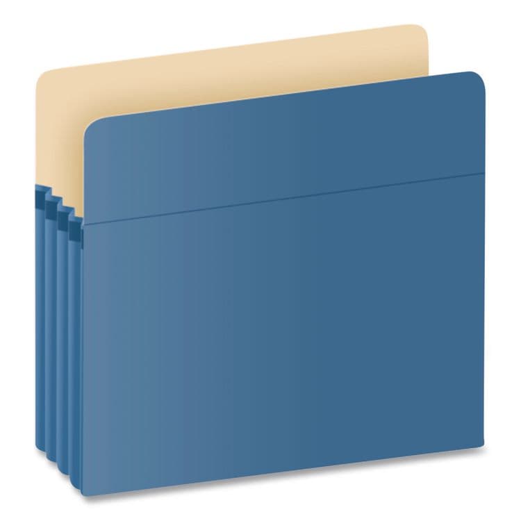 TOPS BUSINESS FORMS Colored File Pockets, 3.5" Expansion, Letter Size, Blue (PFX1524EBLU)