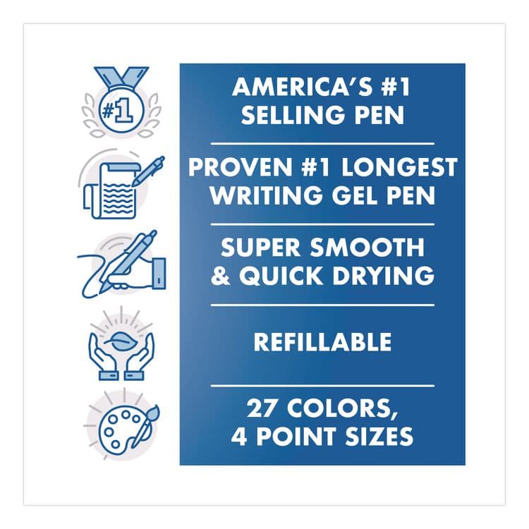 PILOT CORP. OF AMERICA G2 Premium Gel Pen, Retractable, Fine 0.7 mm, Black Ink, Smoke/Black Barrel, 5/Pack (PIL31078) thumbnail 3