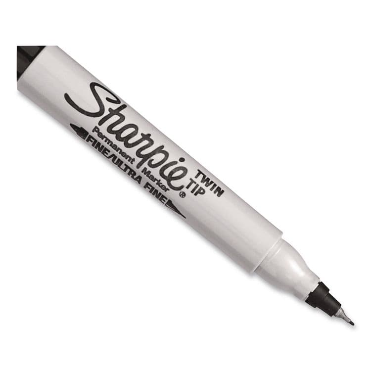 SANFORD Twin-Tip Permanent Marker, Extra-Fine/Fine Tip, Black, 4/Pack (SAN32175PP) thumbnail 4