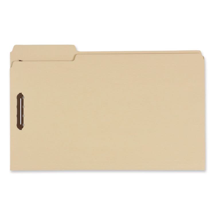 TOPS BUSINESS FORMS Top Tab Fastener Folder, 1/3-Cut Tab: Assorted, Expands 2", 2 Fasteners, Legal Size, Manila, 5/Box (PFX29537R)