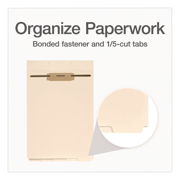 TOPS BUSINESS FORMS File Divider Set, End Tab: 1/5-Cut, 1 Fastener, Letter Size, Manila, 50/Pack (PFX75600) thumbnail 3