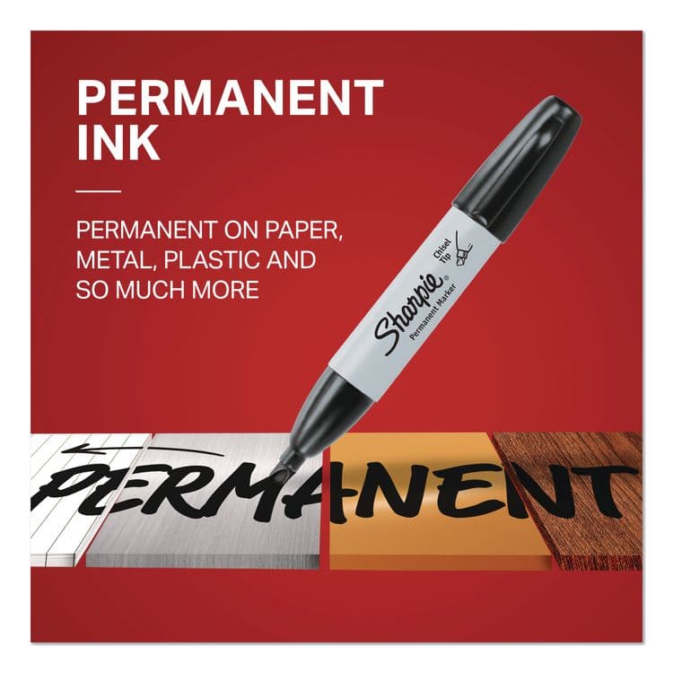 SANFORD Chisel Tip Permanent Marker Medium Chisel Tip, Assorted Colors, 4/Pack (SAN38254) thumbnail 3