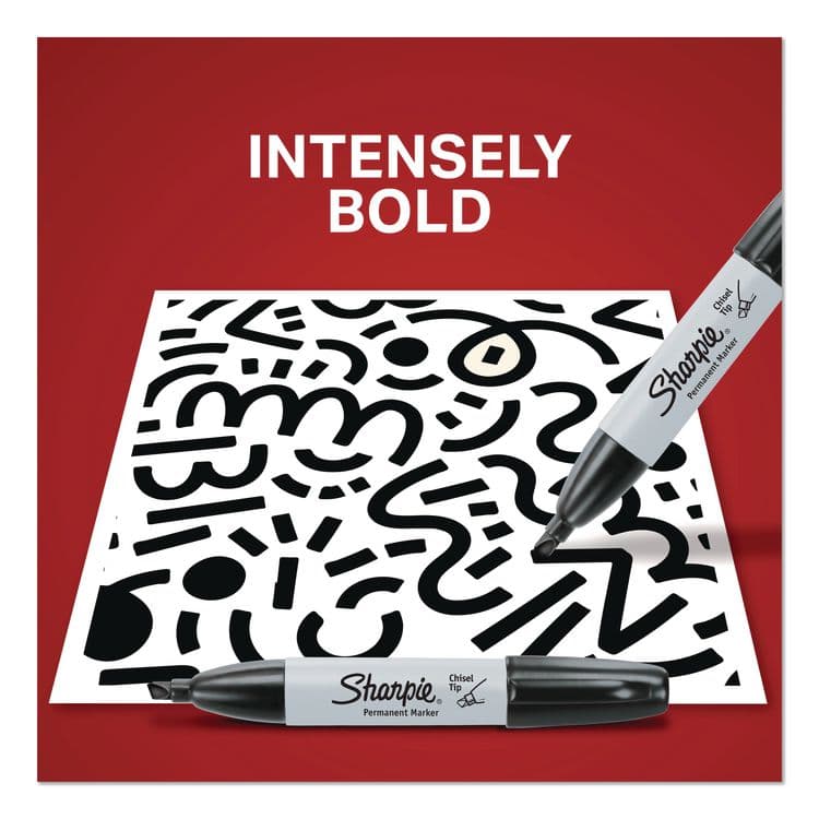 SANFORD Chisel Tip Permanent Marker Medium Chisel Tip, Assorted Colors, 4/Pack (SAN38254) thumbnail 4