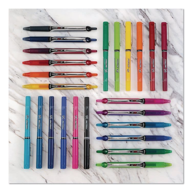 PILOT CORP. OF AMERICA Precise V5 Rollerball Pen, Stick, Extra-Fine 0.5 mm, Blue Ink, Blue/Clear Barrel, 5/Pack (PIL26011) thumbnail 4