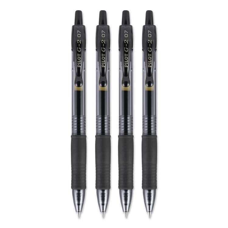 PILOT CORP. OF AMERICA G2 Premium Gel Pen, Retractable, Fine 0.7 mm, Black Ink, Smoke/Black Barrel, 4/Pack (PIL31057) thumbnail 2
