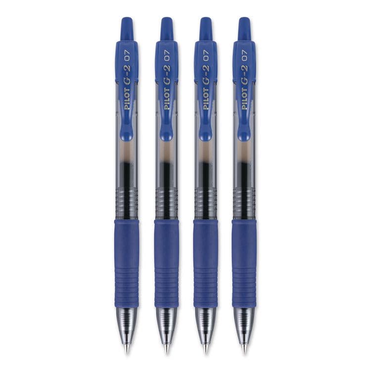 PILOT CORP. OF AMERICA G2 Premium Gel Pen, Retractable, Fine 0.7 mm, Blue Ink, Smoke/Blue Barrel, 4/Pack (PIL31058) thumbnail 2