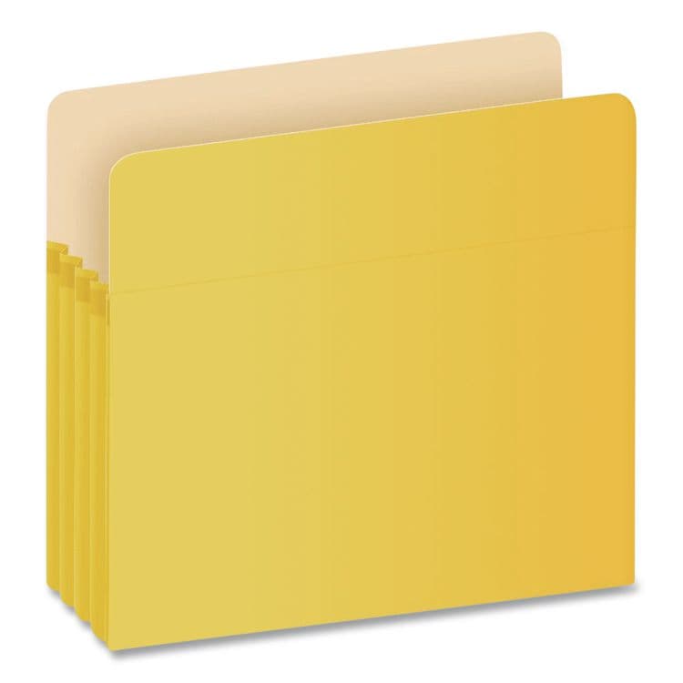 TOPS BUSINESS FORMS Colored File Pockets, 3.5" Expansion, Letter Size, Yellow (PFX1524EYEL)